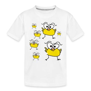 Sieben Hüner zieben Stück lustig - Kinder Premium Bio T-Shirt - Weiß - Vorne