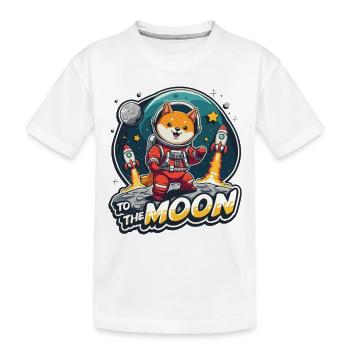 WIR FLIEGEN ZUM MOND - Kinder Premium Bio T-Shirt - Weiß - Vorne