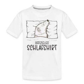 Offizielles Schlafshirt Eisbär Schlafanzug - Kinder Premium Bio T-Shirt - Weiß - Vorne
