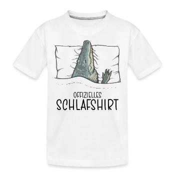 Offizielles Schlafshirt Krokodil Schlafanzug - Kinder Premium Bio T-Shirt - Weiß - Vorne