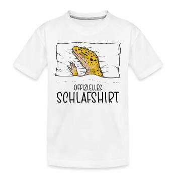 Offizielles Schlafshirt Leopardgecko Schlafanzug - Kinder Premium Bio T-Shirt - Weiß - Vorne