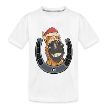 Santa Claus Horse Santa Claus Horses Santa Claus - Kids' Premium Organic T-Shirt - white - Front