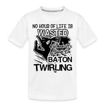 Baton Twirling Spent Time For Baton Twirling - Kids' Premium Organic T-Shirt - white - Front