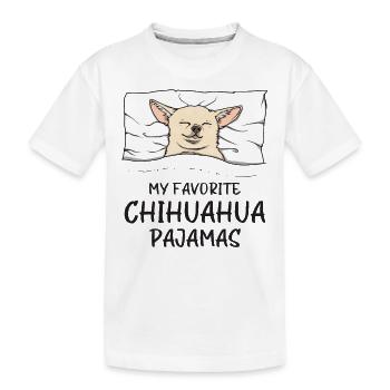 Schlafanzug Chihuahua Hund Schlafshirt - Kinder Premium Bio T-Shirt - Weiß - Vorne