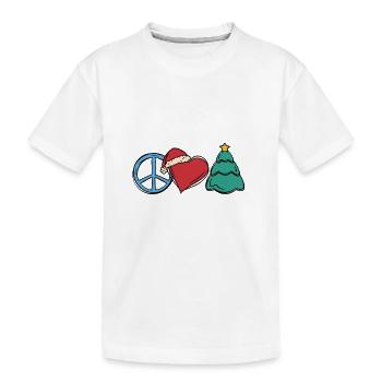 Christmas Weihnachten Xmas Peace Herz - Kinder Premium Bio T-Shirt - Weiß - Vorne