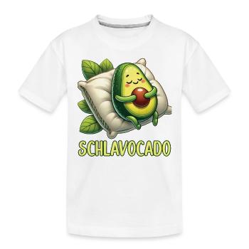 Schlavocado Schlafanzug Avocado Schlafshirt - Kinder Premium Bio T-Shirt - Weiß - Vorne
