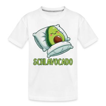 Schlavocado Schlafanzug Avocado Schlafshirt - Kinder Premium Bio T-Shirt - Weiß - Vorne