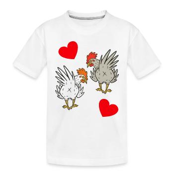 Poulet, poulets, volaille - T-shirt bio Premium Enfant - blanc - Devant