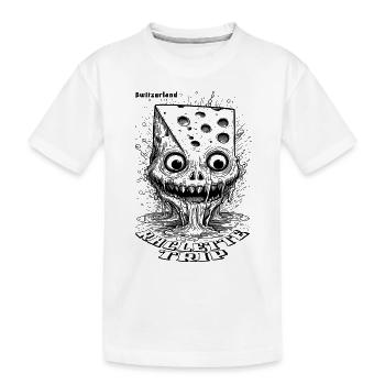 T-shirt d’horreur comique avec fromage fondant - T-shirt bio Premium Enfant - blanc - Devant