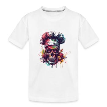 Chefkoch Totenkopf - Kinder Premium Bio T-Shirt - Weiß - Vorne
