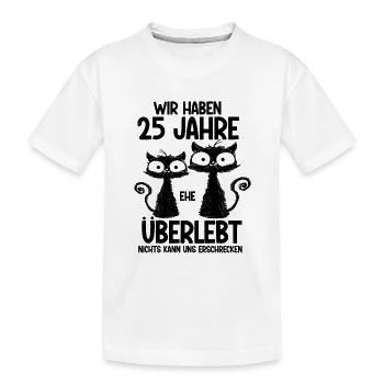 25 Jahre Ehe überlebt Silberhochzeit Hochzeitstag - Kinder Premium Bio T-Shirt - Weiß - Vorne
