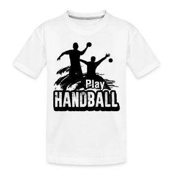 Play Handball - Kids' Premium Organic T-Shirt - white - Front