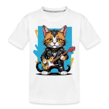 Cat Rocker Cat HardRock Gift - T-shirt bio Premium Enfant - blanc - Devant