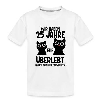 25 Jahre Ehe überlebt Silberhochzeit Hochzeitstag - Kinder Premium Bio T-Shirt - Weiß - Vorne