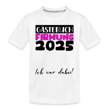 Confirmation 2025 livre d'or cadeau filles garçons - T-shirt bio Premium Enfant - blanc - Devant
