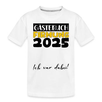 Confirmation 2025 livre d'or cadeau filles garçons - T-shirt bio Premium Enfant - blanc - Devant