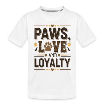 Amour et loyauté avec Little Paws - T-shirt bio Premium Enfant - blanc - Devant
