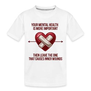 PSYCHISCHE GESUNDHEIT WICHTIG - Kinder Premium Bio T-Shirt - Weiß - Vorne