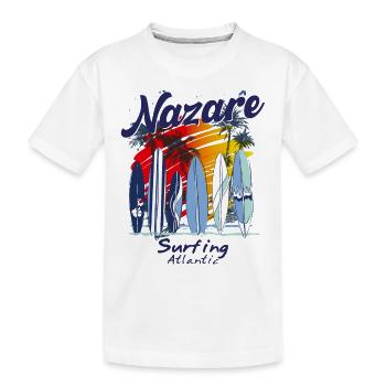 Nazaré, Portugal, Surfeur de l’Atlantique, Surf - T-shirt bio Premium Enfant - blanc - Devant