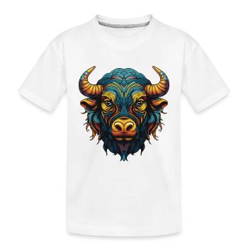 Taureau Portrait Taureau - T-shirt bio Premium Enfant - blanc - Devant