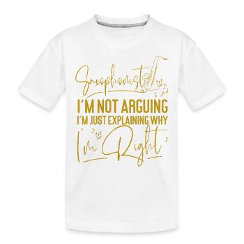 Saxophoniste Saxophoniste Je ne suis pas - T-shirt bio Premium Enfant - blanc - Devant