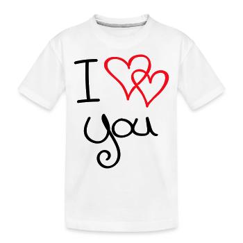 i love you - Kids' Premium Organic T-Shirt - white - Front