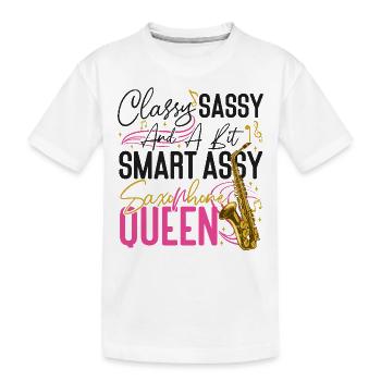 Saxophone Classy Sassy And A Bit - Kids' Premium Organic T-Shirt - white - Front