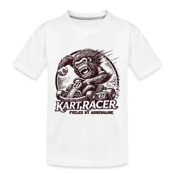 Kart racer piloté par l’adrénaline - T-shirt bio Premium Enfant - blanc - Devant