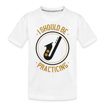 Saxophones que je devrais pratiquer - T-shirt bio Premium Enfant - blanc - Devant