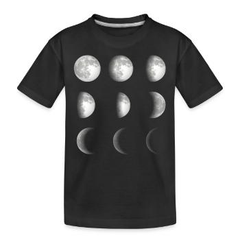 Mondphasen Weltraum - Kinder Premium Bio T-Shirt - Schwarz - Vorne