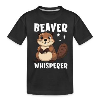 Beaver Whisperer - Kinder Premium Bio T-Shirt - Schwarz - Vorne