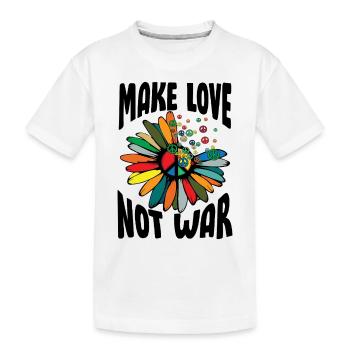Make Love Not War Flower Power Hippie - Kids' Premium Organic T-Shirt - white - Front