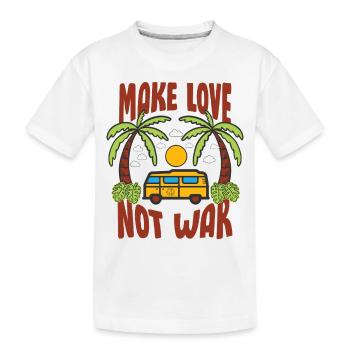 Make Love Not War Flowerpower Hippie - Kinder Premium Bio T-Shirt - Weiß - Vorne