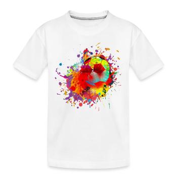 Maillot De Foot Football Ballon Foot Rétro Coloré - T-shirt bio Premium Enfant - blanc - Devant