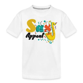 Saxophones Pun Sax Appeal - Kids' Premium Organic T-Shirt - white - Front