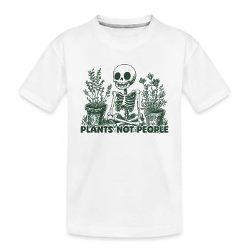 Pflanzenliebhaber Skelett Design Plants not people - Kinder Premium Bio T-Shirt - Weiß - Vorne