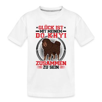 À mon Do Khyi, son dogue tibétain Mastiff tibétain - T-shirt bio Premium Enfant - blanc - Devant