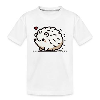 Mignon piquant, un hérisson avec un cœur - T-shirt bio Premium Enfant - blanc - Devant