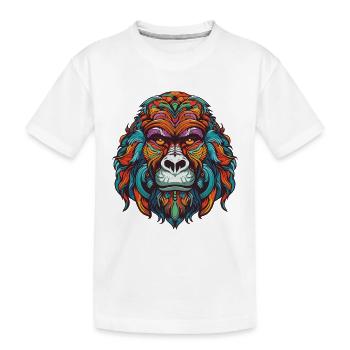 Gorilla Portrait - Kinder Premium Bio T-Shirt - Weiß - Vorne