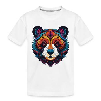 Panda Portrait - Kinder Premium Bio T-Shirt - Weiß - Vorne