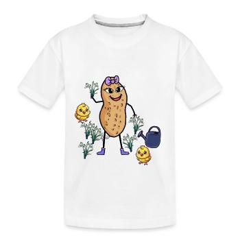Cacahuète Printemps Pâques Poussin Perce-neige - T-shirt bio Premium Enfant - blanc - Devant