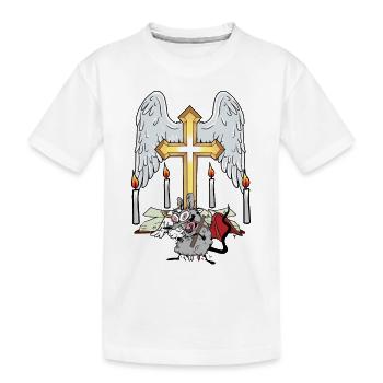 Églises Rat Souris Croix Crucifix Halloween - T-shirt bio Premium Enfant - blanc - Devant