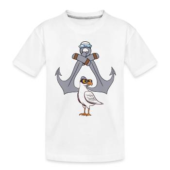marin d’ancre mouette maritime marin marin ahoy - T-shirt bio Premium Enfant - blanc - Devant