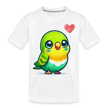 wellensittich love - Kinder Premium Bio T-Shirt - Weiß - Vorne
