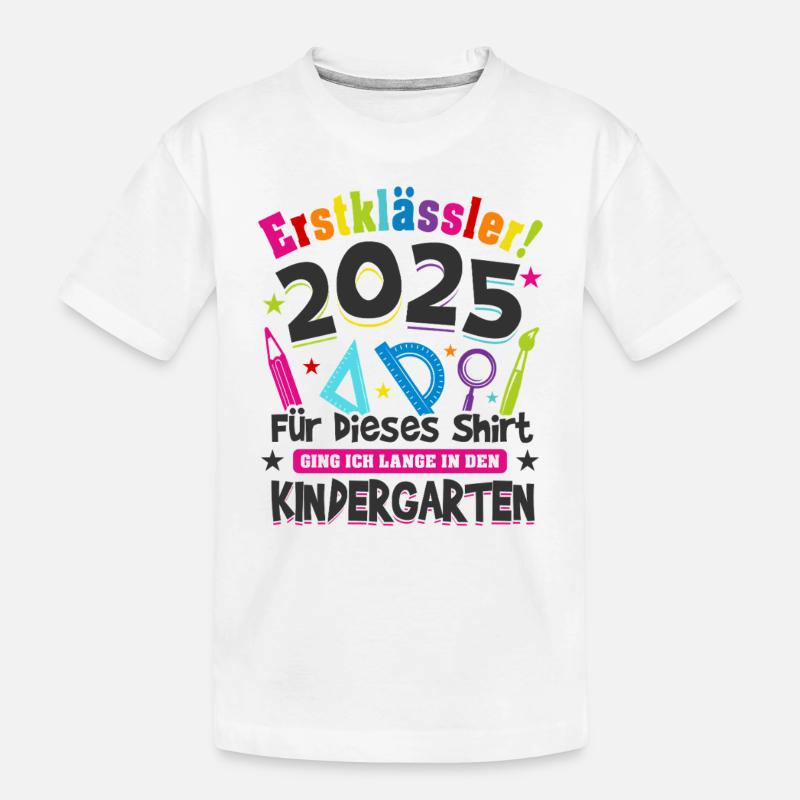 Erstklässler 2025 Einschulung Kita Kiga Geschenk - Kinder Premium Bio T-Shirt - Weiß