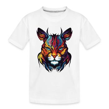 Tête de portrait de chat - T-shirt bio Premium Enfant - blanc - Devant