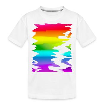 bunter Regenbogen Farbverlauf - Kinder Premium Bio T-Shirt - Weiß - Vorne