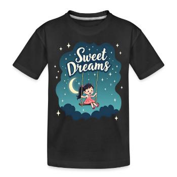 Fille Rocks Sweet Dreams Chemise de nuit - T-shirt bio Premium Enfant - noir - Devant