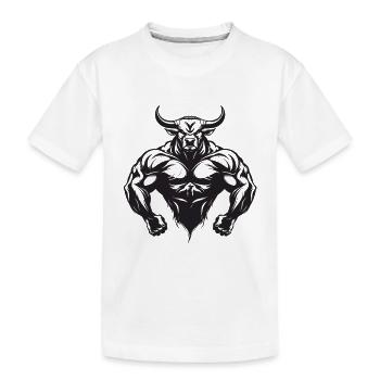 Bull Bull Gym Musculation Musculation - T-shirt bio Premium Enfant - blanc - Devant