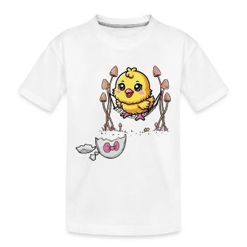 Küken Ostern Kinder Kind Eierschale Baby Huhn - Kinder Premium Bio T-Shirt - Weiß - Vorne